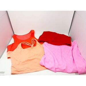 KIAVA Womens Lot of 4 Scoop Neck Strappy Braided Sports Bras Tennis Skort Large